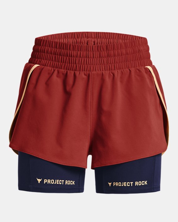 Shorts Project Rock Flex Woven Leg Day para mujer, Red, pdpMainDesktop image number 6